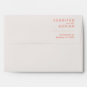 Elegant Pastel Minimal White and Red ﻿Modern  Enve Envelope