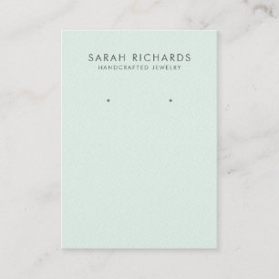 Elegant Pastel Mint Green Jewellery Display Earrin Business Card