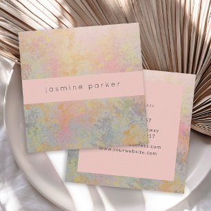 Elegant Pastel Mottled Marble Square Business Card