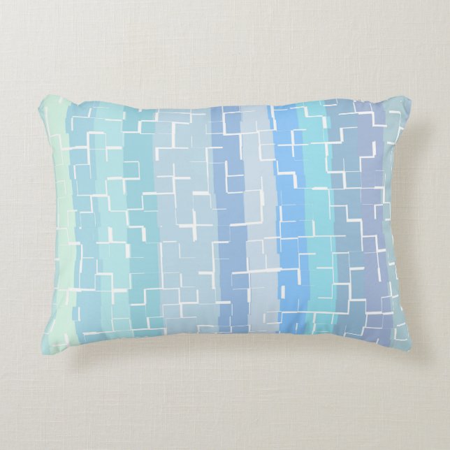Elegant Pastel Multi-Colour Abstract Pattern Accent Pillow (Front)