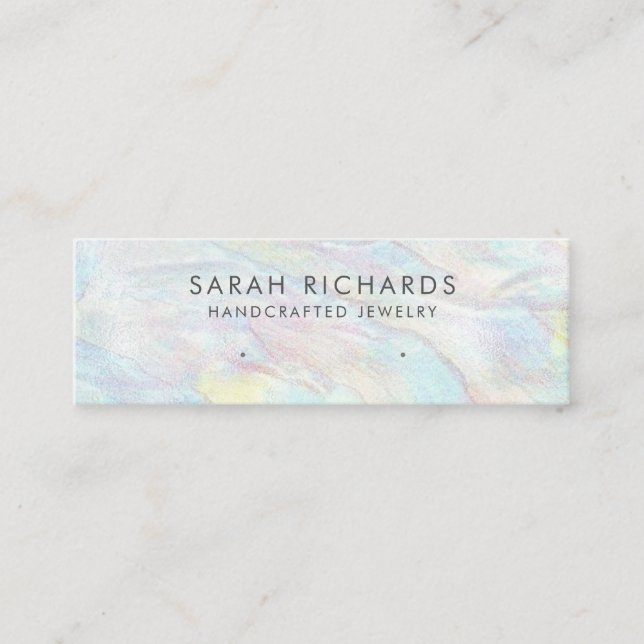 Elegant Pastel Opal Earring Display Mini Business Card (Front)