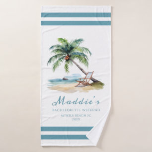 Elegant Pastel Personalized Bachelorette Weekend Bath Towel