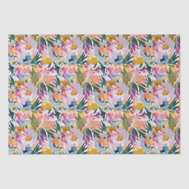 Elegant Pastel Pink Abstract Floral Pattern Tissue Paper (Front)