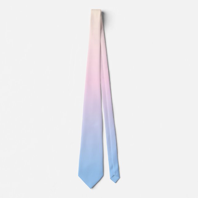 elegant pastel pink blue bright gradient colors tie (Front)