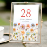 Elegant Pastel Pink Bohemian Wildflower Wedding Table Number<br><div class="desc">For further customization,  please click the "Personalize this template",  then "Edit using Design Tool". Stylish editable easy to use wedding templates,  more items available in the store (invitations,  rsvp,  thank you cards,  stationery & decor). If you need help or matching items,  please contact me.</div>