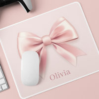 Elegant Pastel Pink Bow & Name Personalized