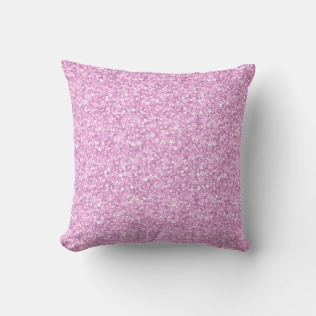 Elegant Pastel Pink Glitter & Sparkles Throw Pillow (Front)