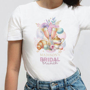Elegant Pastel Pink Gold glitter Bridal Brunch T-Shirt