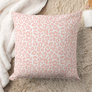 Elegant Pastel Pink Leopard Print Pattern Throw Pillow