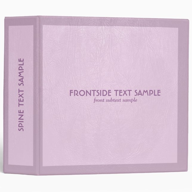Elegant Pastel Pink Natural Fox Leather Look Binder (Front/Spine)