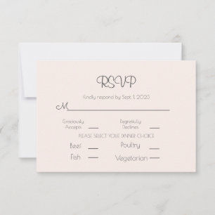 Elegant Pastel Pink Wedding Simple RSVP Card
