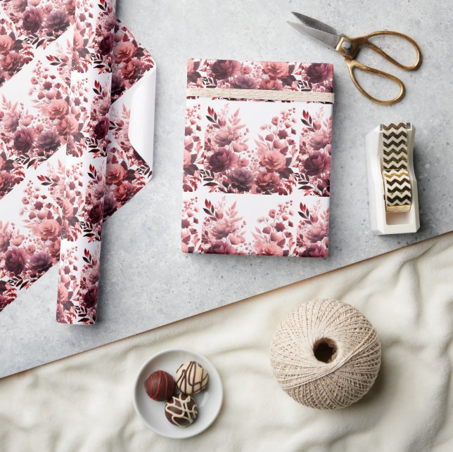 Elegant Pastel Pink Wedding  Wrapping Paper (Crafts)