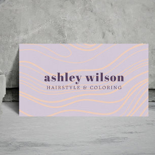 Elegant Pastel Purple Bold Beauty Salon Business Card