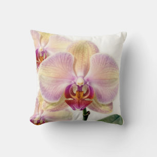 Elegant Pastel Purple Orchid Bloom Throw Pillow