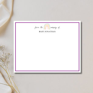 Elegant Pastel Rainbow Purple Border Note Card