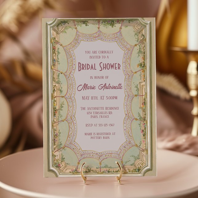 Elegant Pastel Rococo Bridal Shower Invitation (Creator Uploaded)