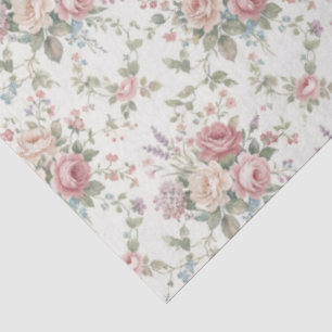 Elegant Pastel Roses Shabby Chic Tissue Paper