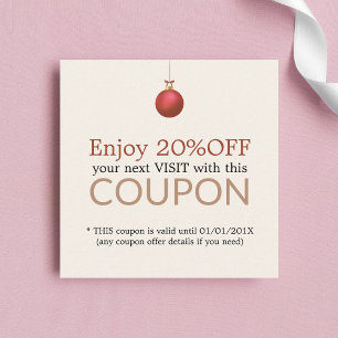 Elegant Pastel Salon Xmas Holiday Coupon