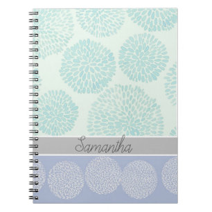 Elegant Pastel Shades of Blue Pattern Personalised Notebook
