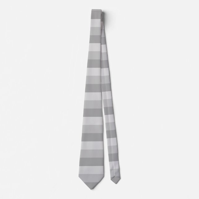 Elegant Pastel Silver Bars Neck Tie (Front)