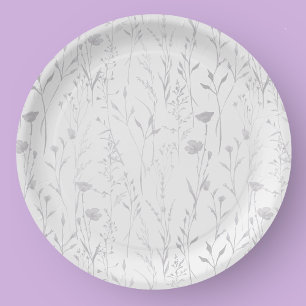 Elegant Pastel Spring Boho Wildflower  Paper Plate