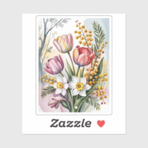 Elegant Pastel Spring Bouquet Tulips Daffodils