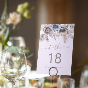 Elegant Pastel Spring Watercolor Flower Wedding Table Number