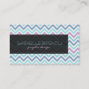 Elegant Pastel Tones Chevron Pattern Business Card