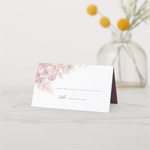 Elegant Pastel Vanilla Pink Floral Wedding Place Card