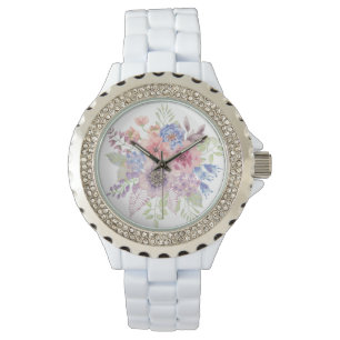 Elegant Pastel Watercolor Floral Watch