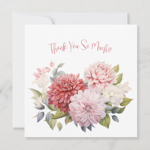 Elegant Pastel Watercolor Flowers Thank You Card