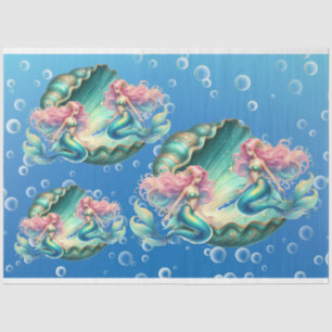 Elegant Pastel Watercolor Mermaids Decoupage  Tissue Paper