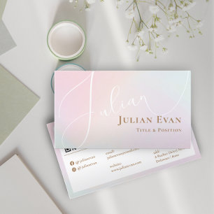 Elegant Pastel Whimsical Pink Feminine Business Card