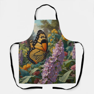 Elegant pastel wildflower garden with butterfly apron