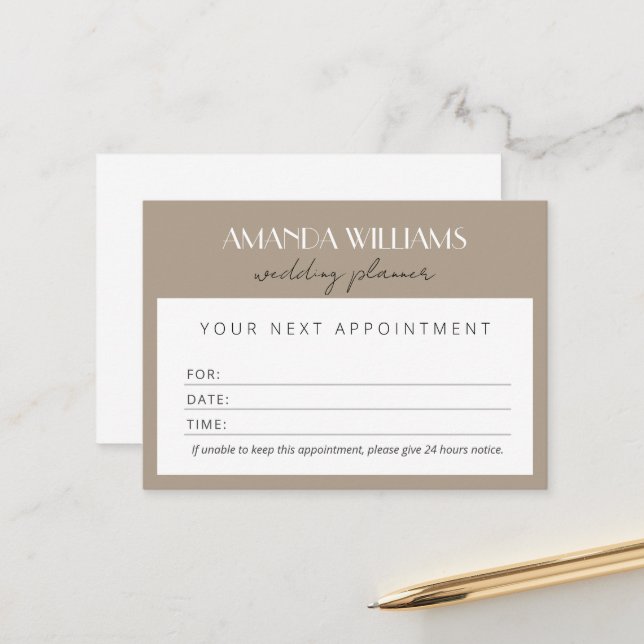 Elegant Patient Appointment Cards (Front/Back In Situ)