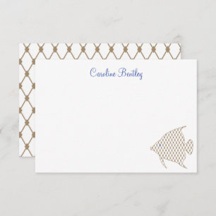 Elegant Pattern Angel Fish Personalized Note Cards