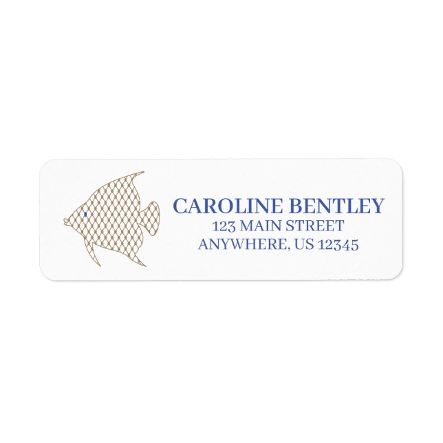 Elegant Pattern Angel Fish Return Address Labels (Front)