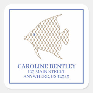 Elegant Pattern Angel Fish Return Address Labels