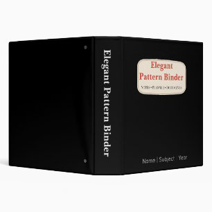 Elegant Pattern Binder Black Planner Organizer