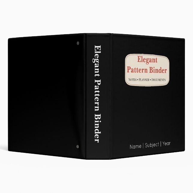 Elegant Pattern Binder | Black Planner Organizer (Background)