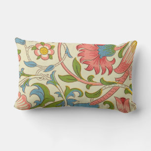 Elegant pattern of Willam Morris pastel retro Lumbar Pillow