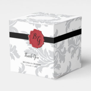 Elegant Pattern & Wax Seal Wedding Favor Box