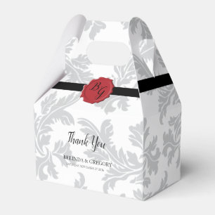Elegant Pattern & Wax Seal Wedding Favor Box