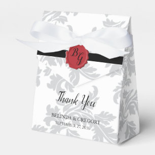 Elegant Pattern & Wax Seal Wedding Favor Box