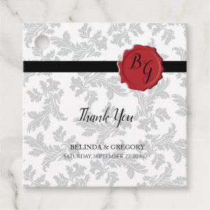 Elegant Pattern & Wax Seal Wedding Gift Favour Tags