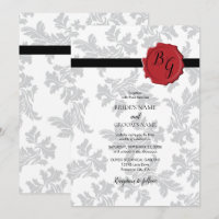 Elegant Pattern & Wax Seal Wedding Invitations