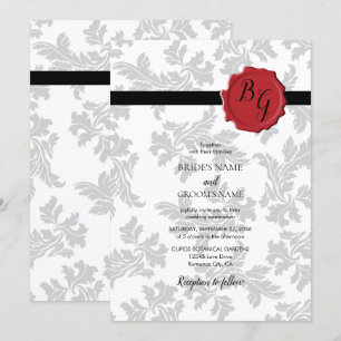Elegant Pattern & Wax Seal Wedding Invitations