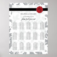 Elegant Pattern & Wax Seal Wedding Seating Chart