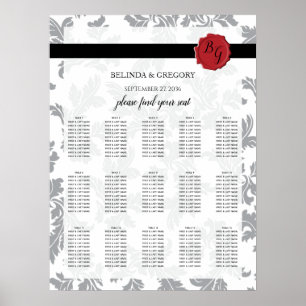 Elegant Pattern & Wax Seal Wedding Seating Chart