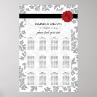 Elegant Pattern & Wax Seal Wedding Seating Chart
